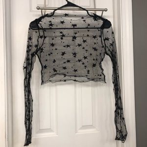 Sheer star crop top